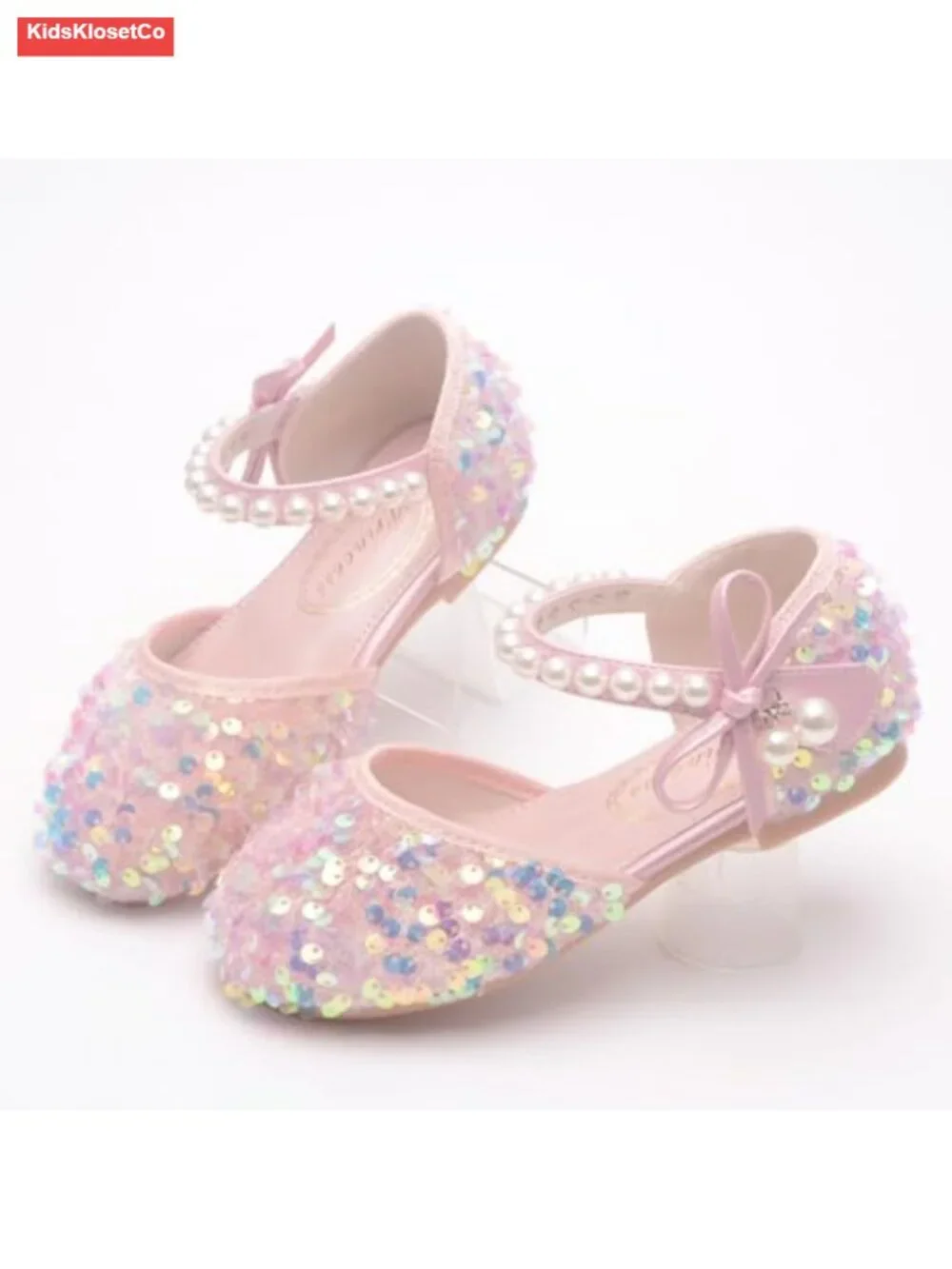 Sparkle Ballet Flats Pearl Strap Princess Dance Shoes Toddler Sequin Mary Jane